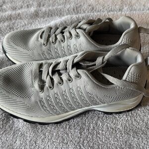 Light Gray Women's Knit Sneakers - Comfortable Everyday Walking Shoes